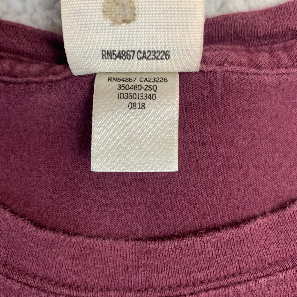 PINK Victoria's Secret T-Shirt Womens Small Maroon Long Sleeve Pocket Graphic - Picture 7 of 9